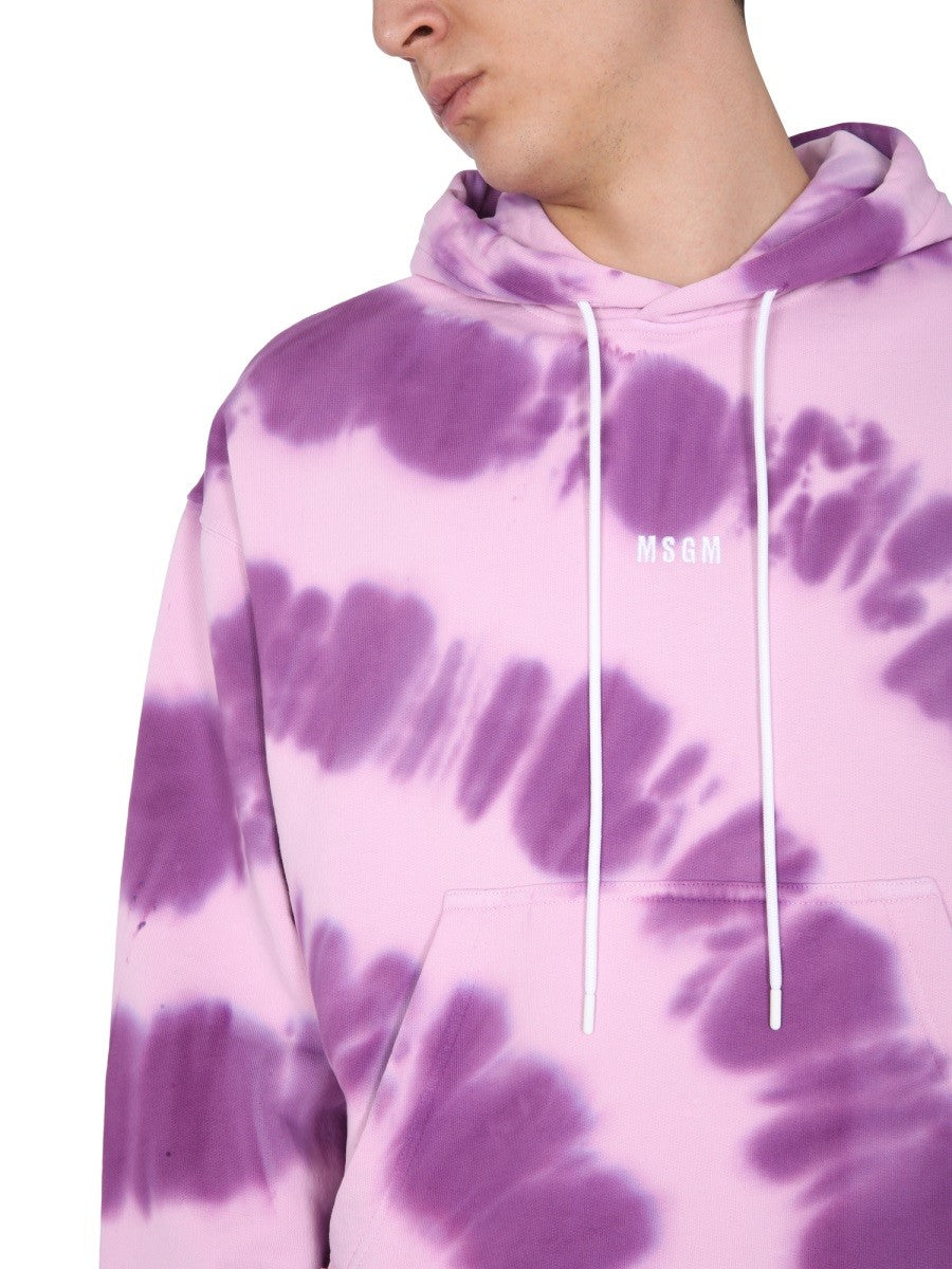 msgm PRINTED SWEATSHIRT WITH MICRO LOGO