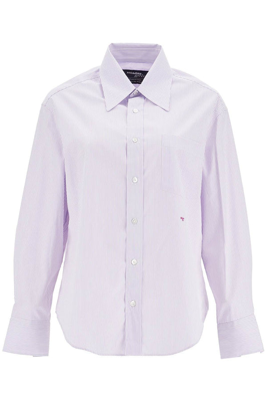 HOMME GIRLS purple striped cotton women's shirt