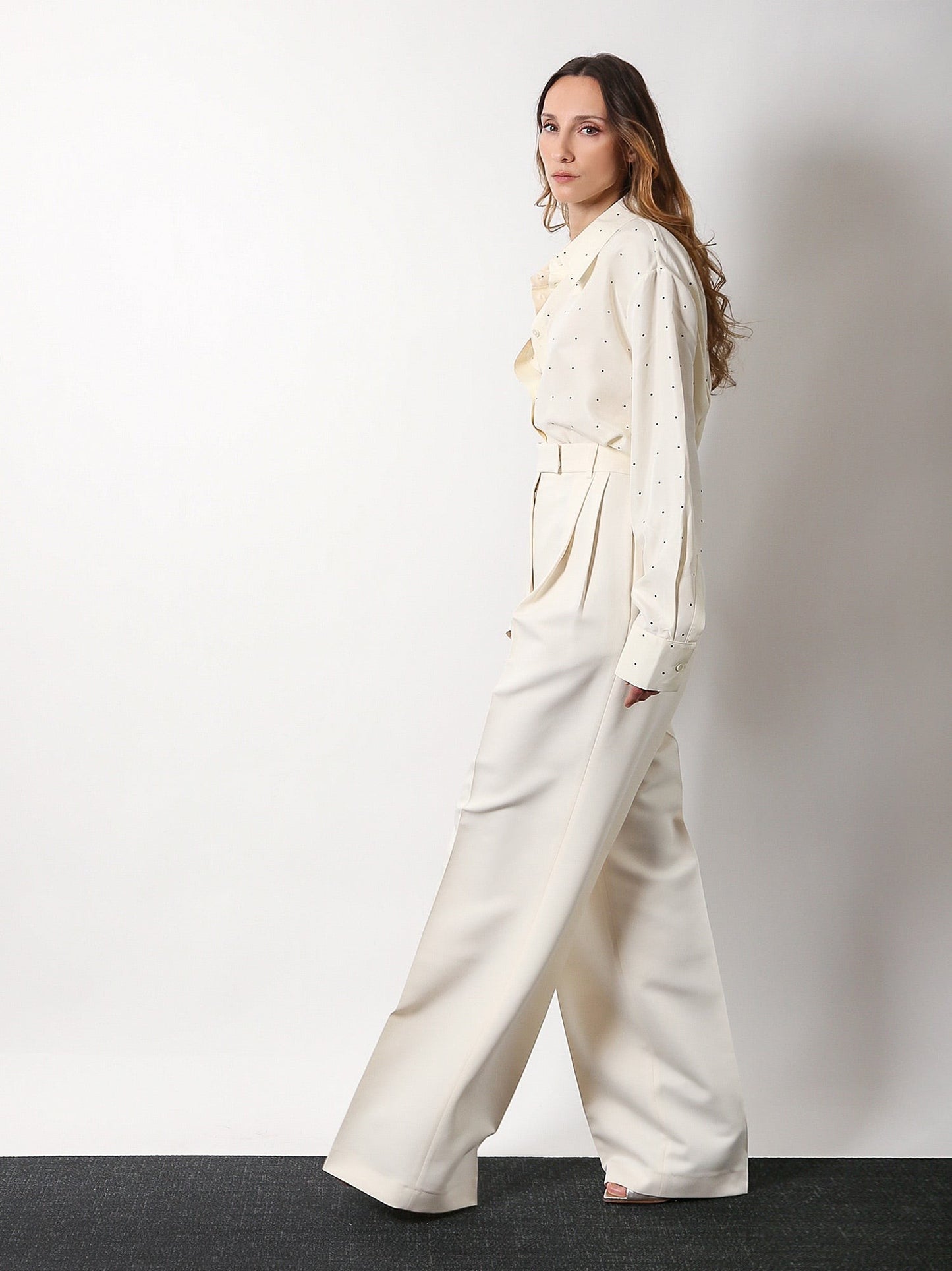ROHE Recycled material trouser with wide leg