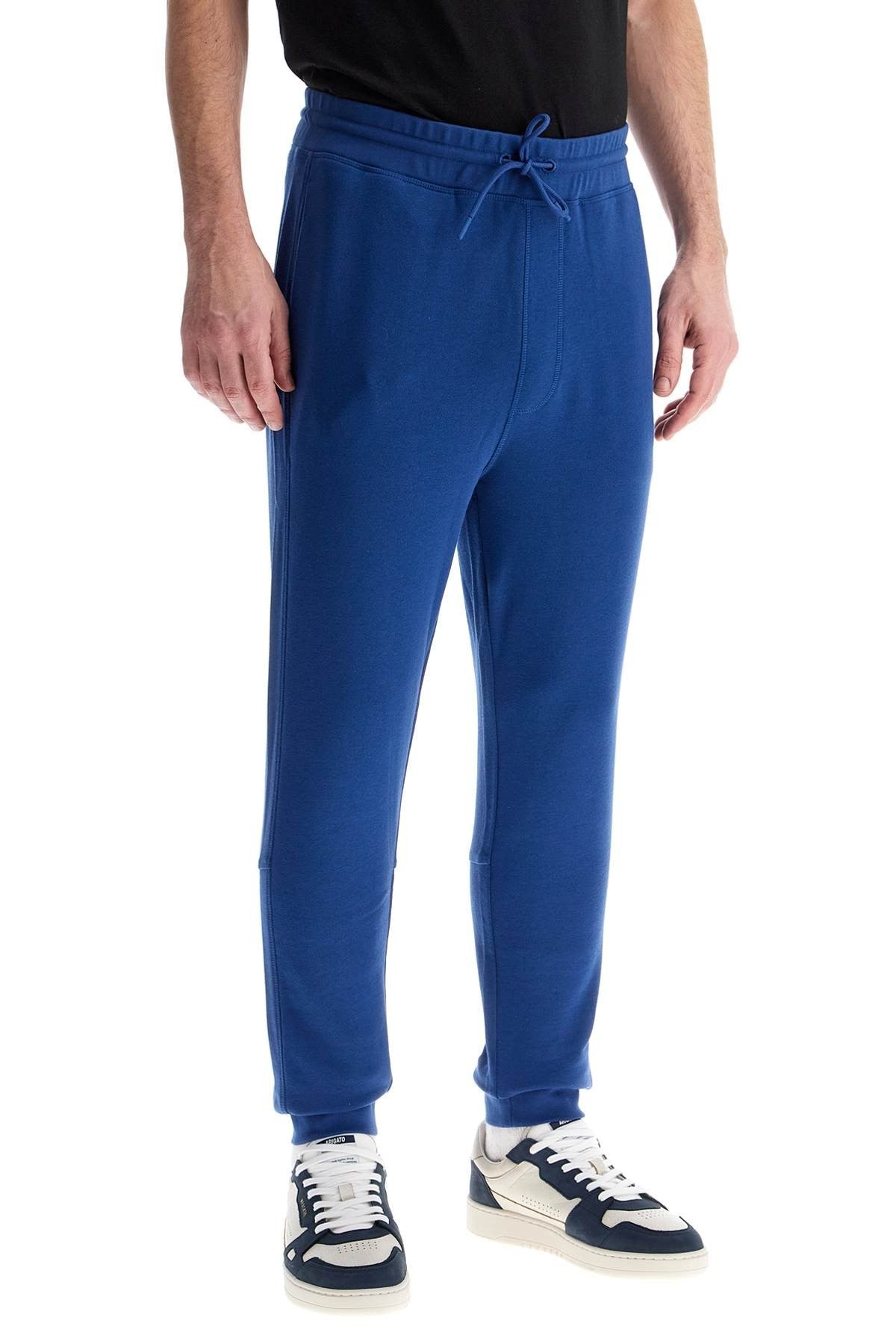 Boss regular fit high-waisted blue cotton pants