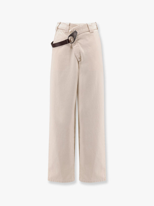 Pinko Reimagine by Pinko X Patrick McDowell cotton trousers with crossover and belt