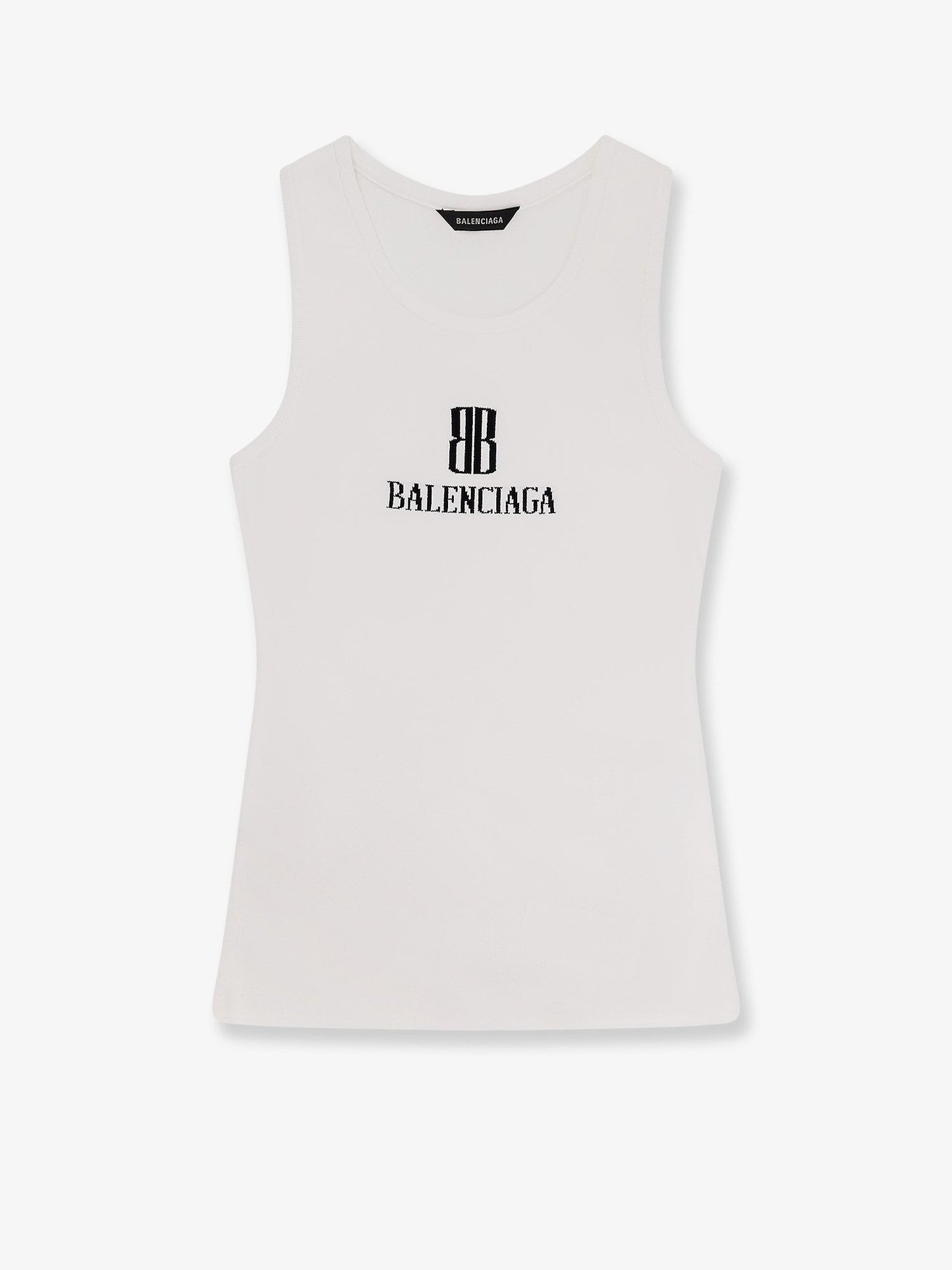 Balenciaga Ribbed viscose blend tank top