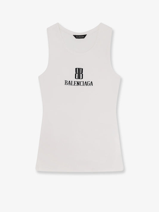 Balenciaga Ribbed viscose blend tank top