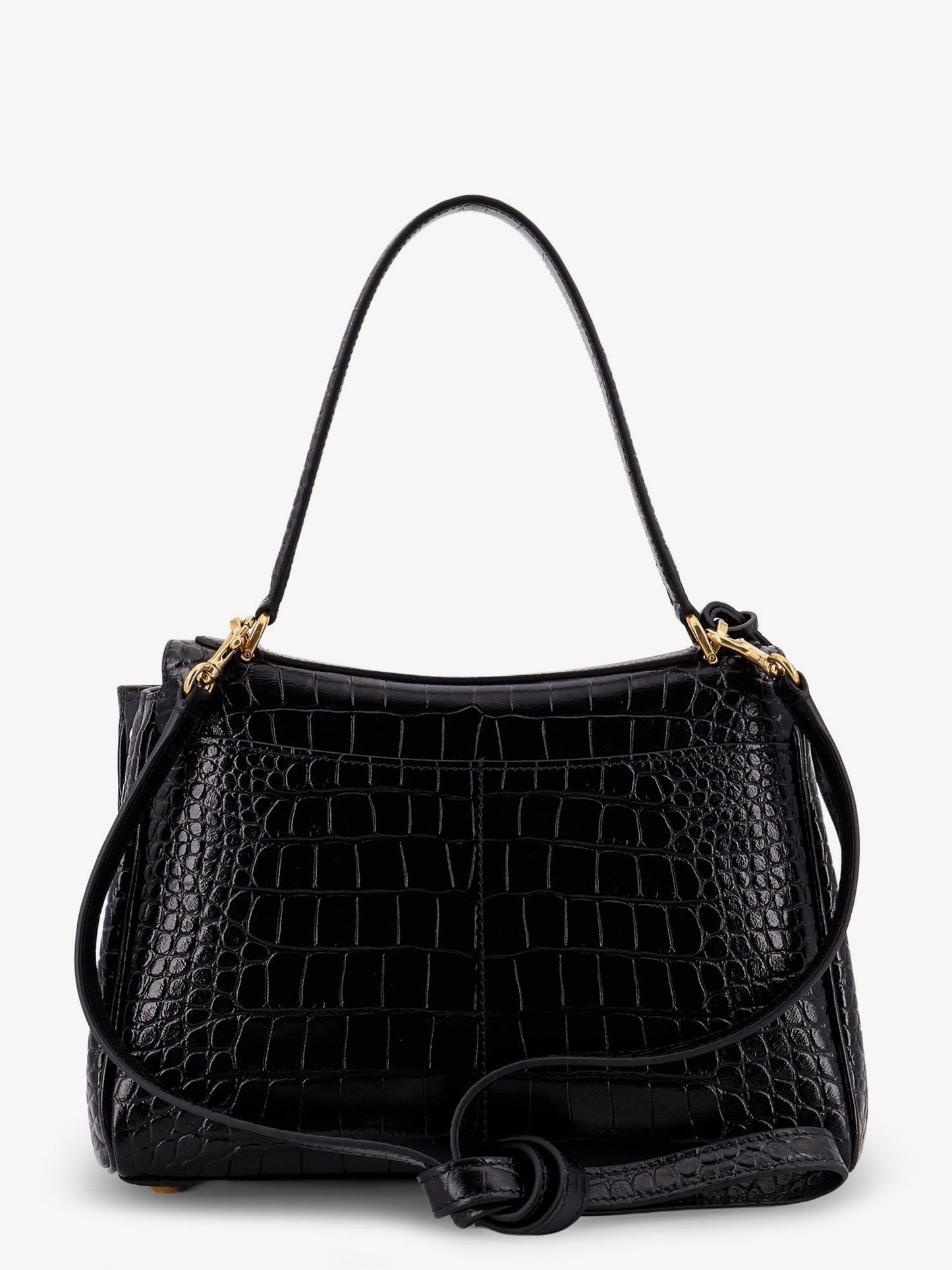 Balenciaga Rodeo leather shoulder bag with croco effect