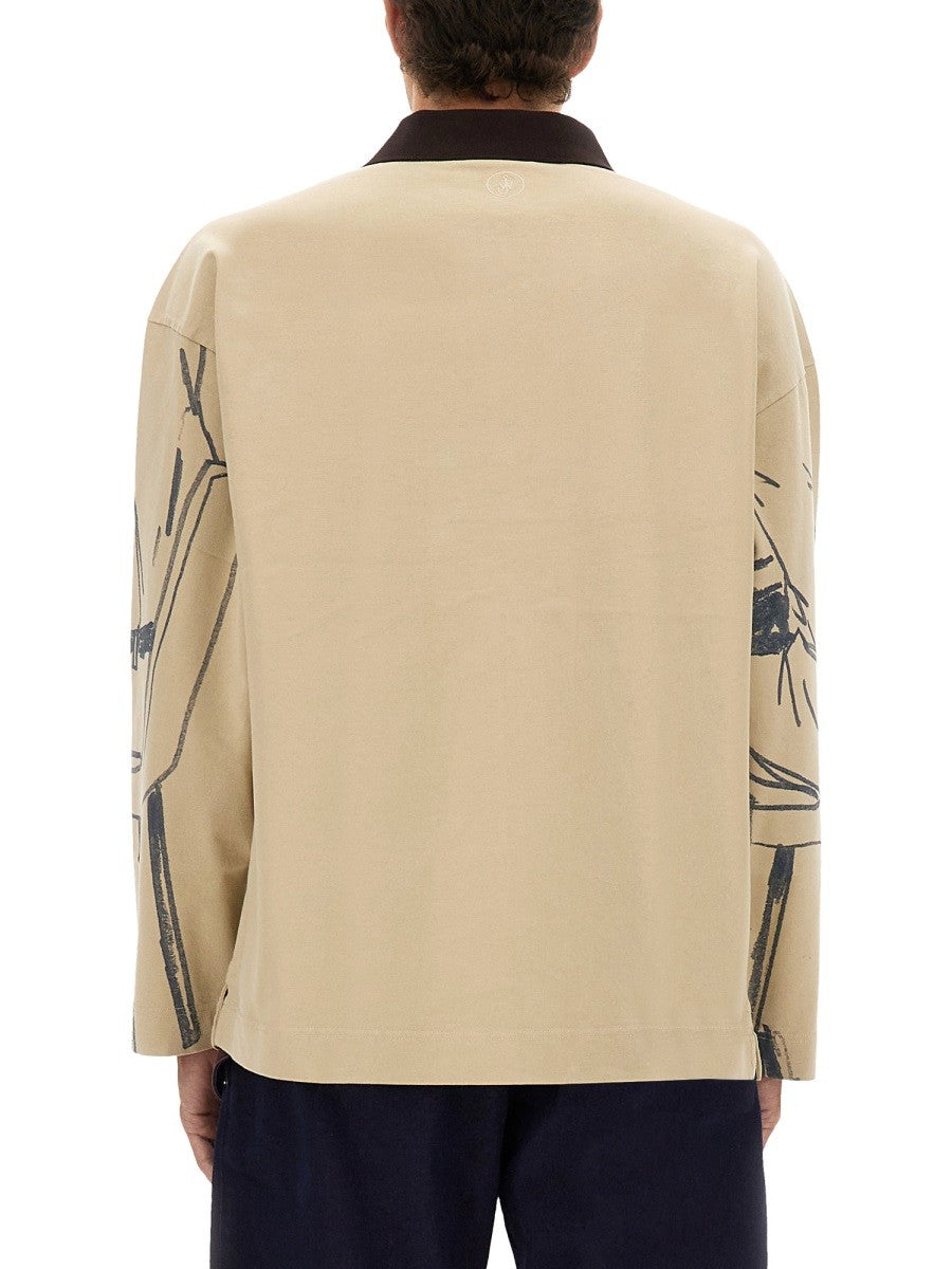 jw anderson RUGBY POLO SHIRT WITH PRINT