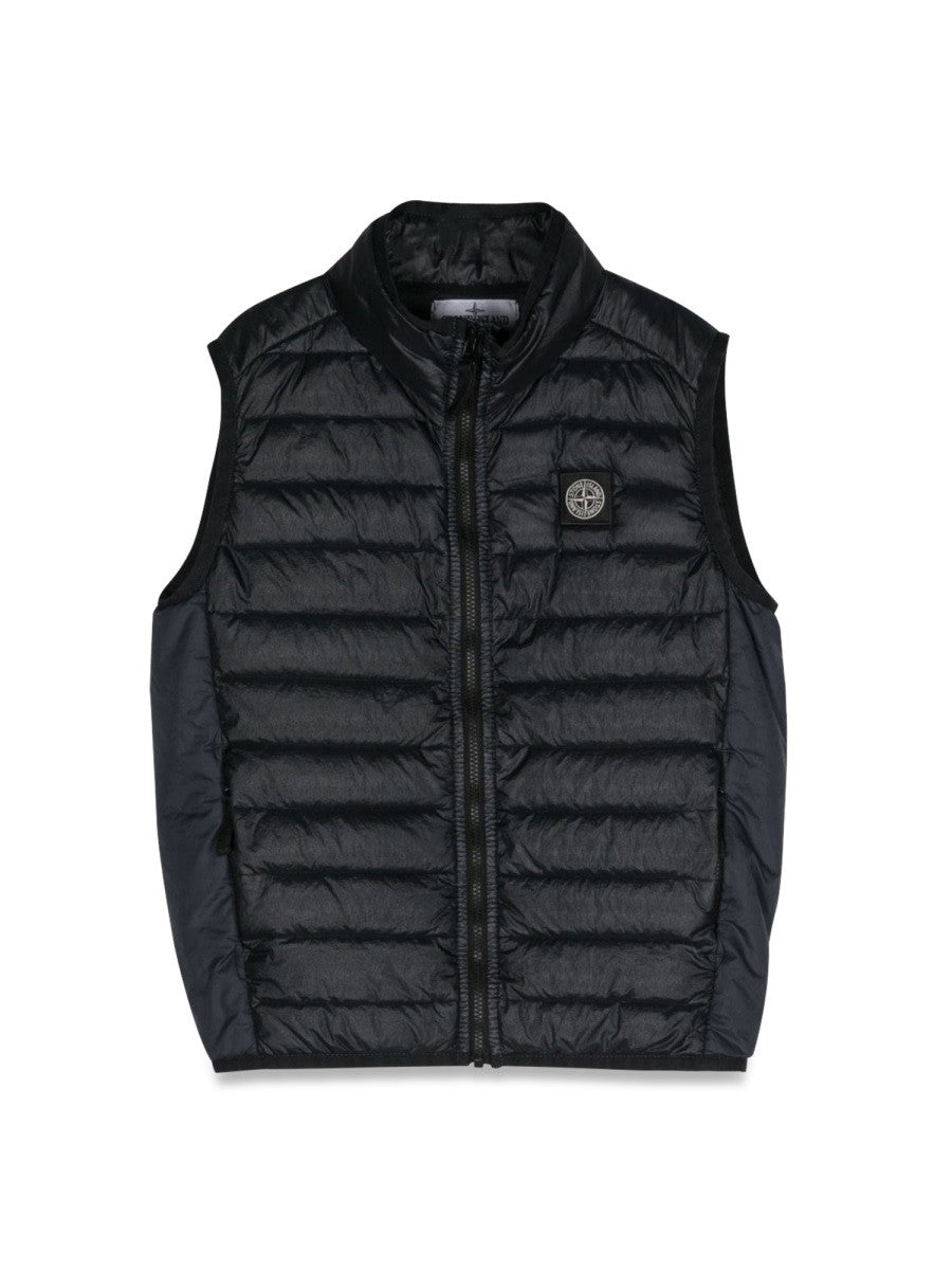 Stone Island s/sleeve real feather jacket - navy blue