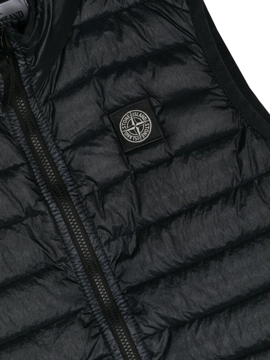 Stone Island s/sleeve real feather jacket - navy blue