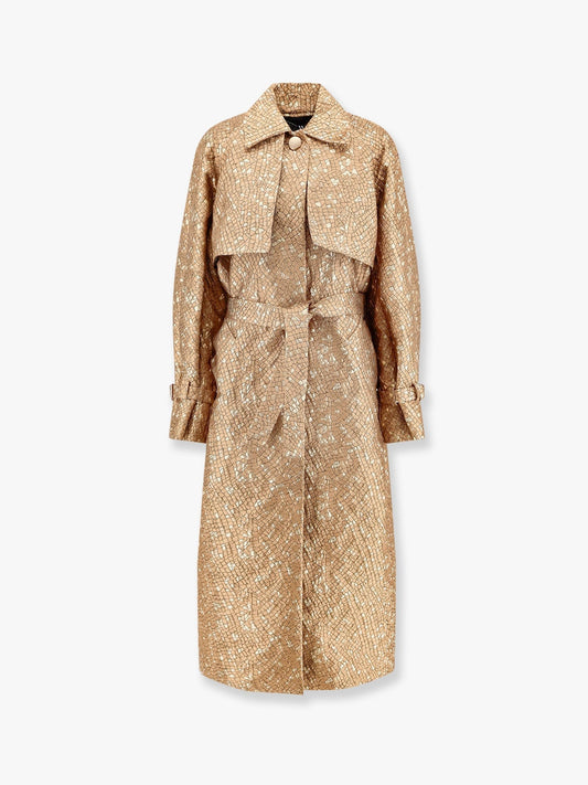 Max Mara Salsa oversize jacquard fabric trench with mosaic effect
