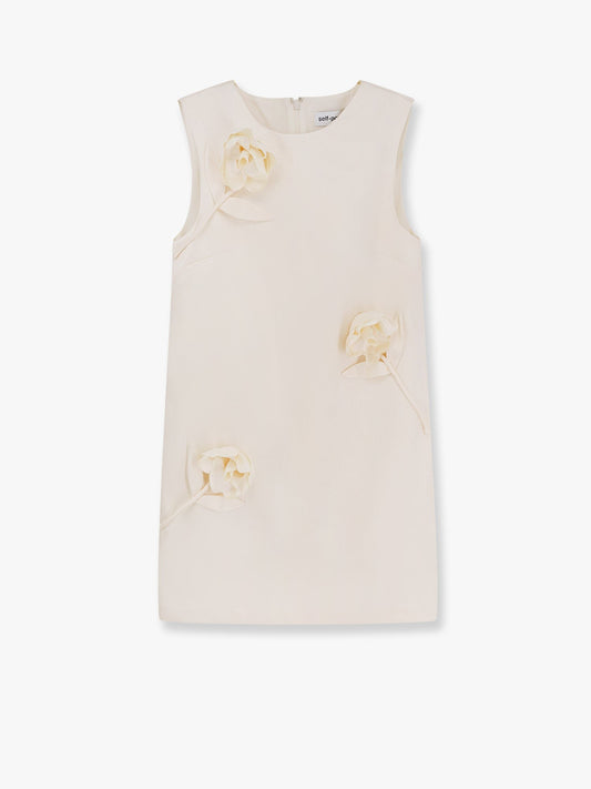 SELF PORTRAIT Satin dress with 3d flowers