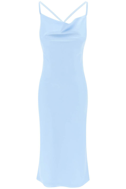 ROTATE satin midi slip dress for a