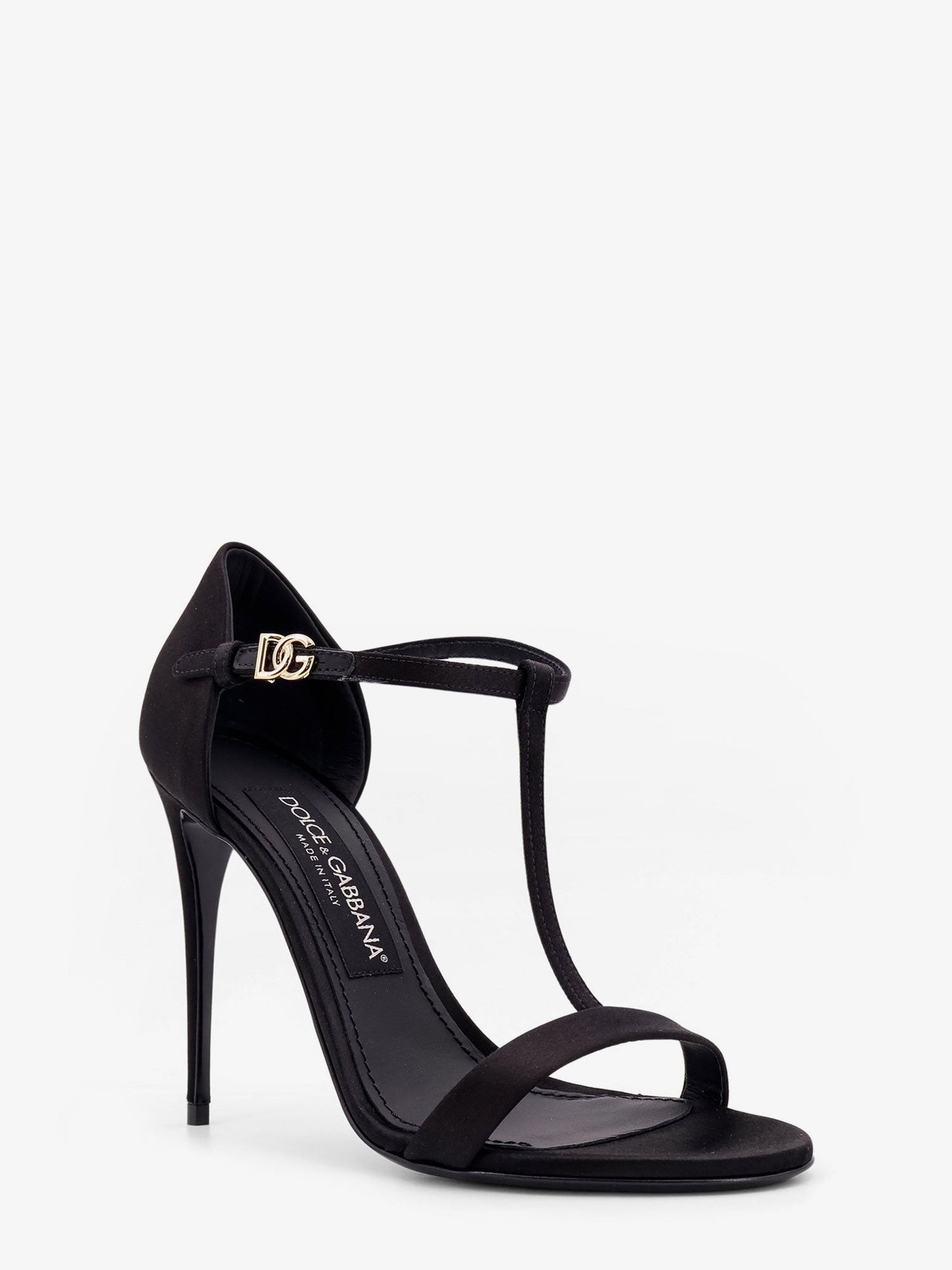 Dolce & Gabbana Satin sandals with metal monogram