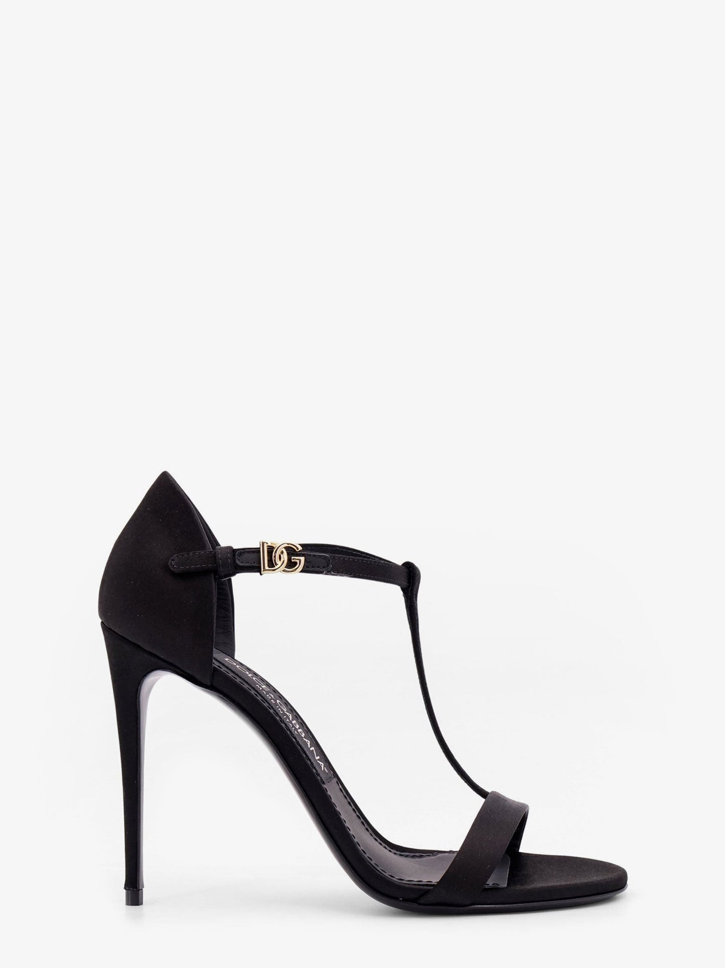 Dolce & Gabbana Satin sandals with metal monogram