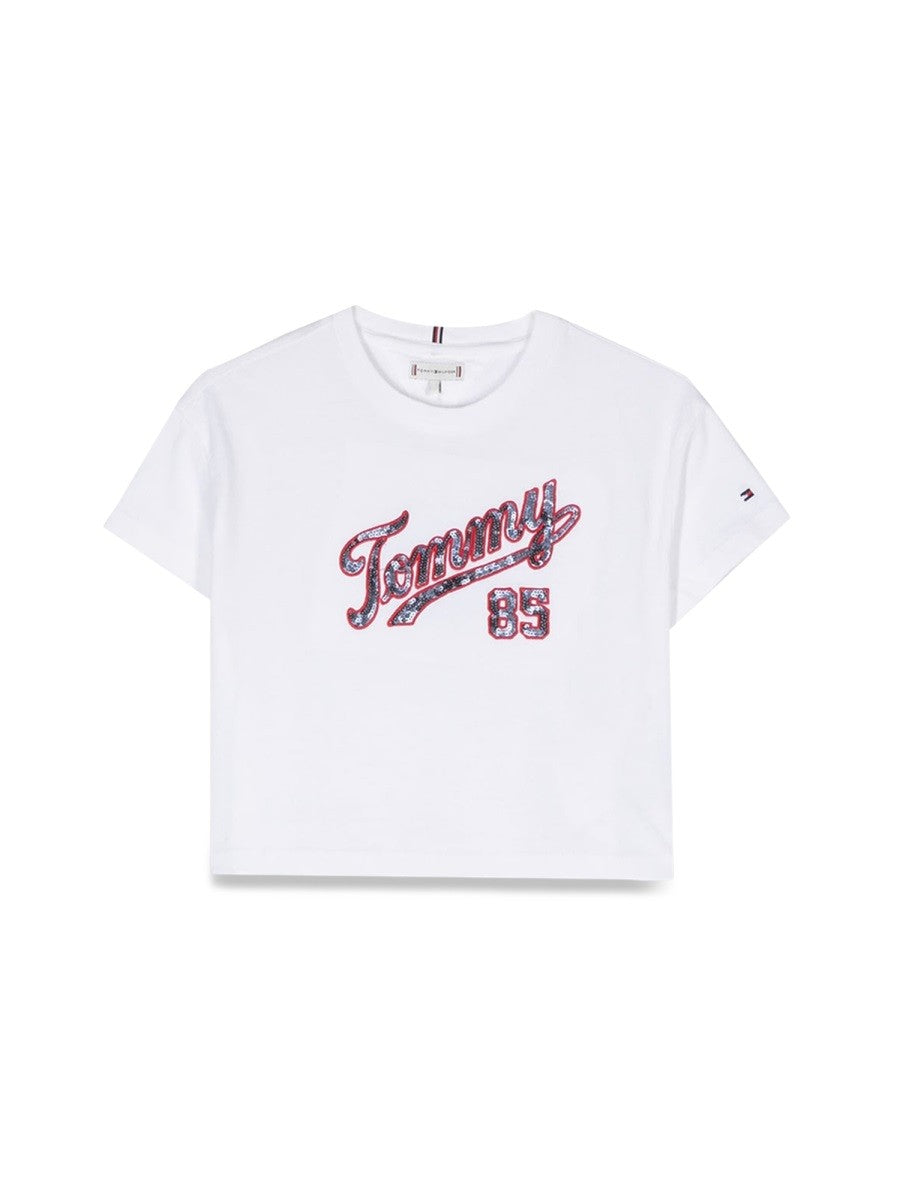 Tommy Hilfiger sequins logo t-shirt