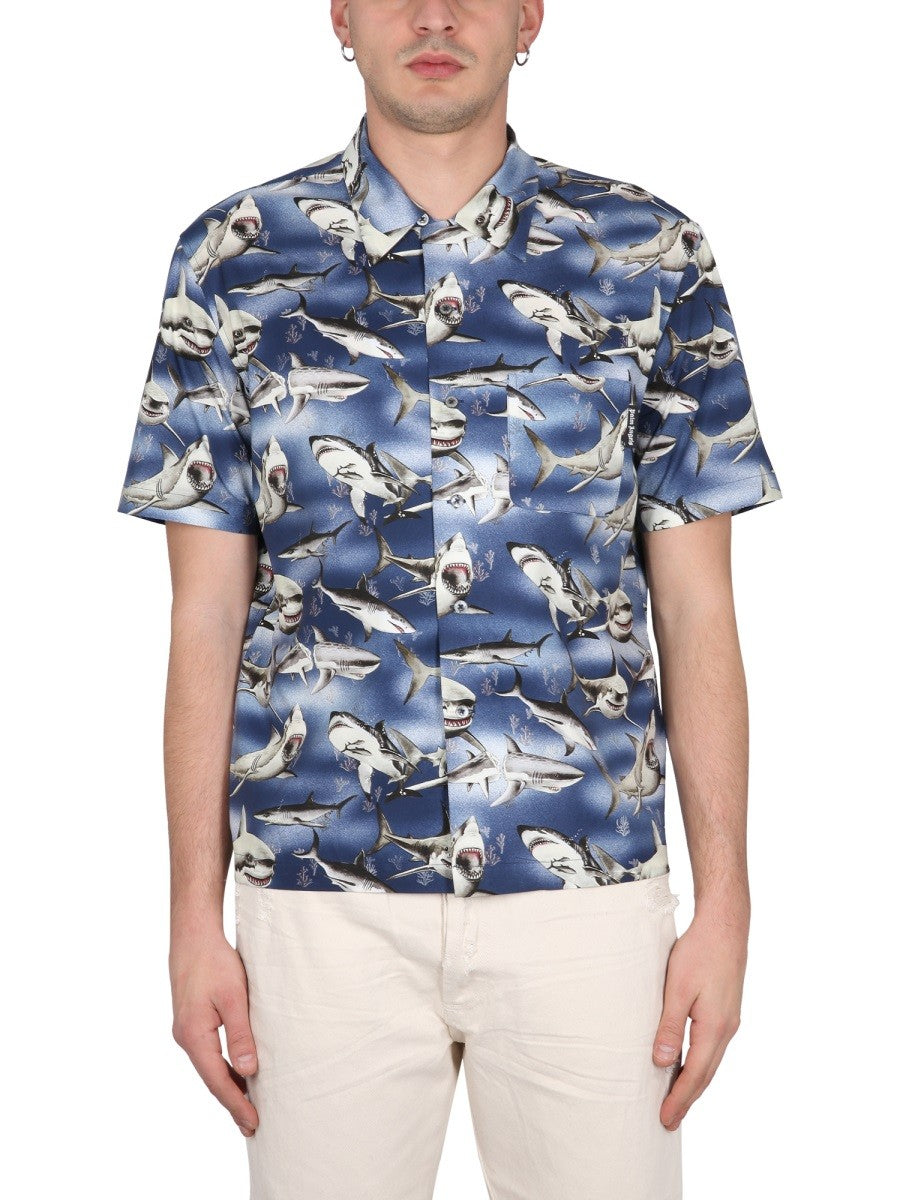 Palm Angels SHARKS BOWLING SHIRT