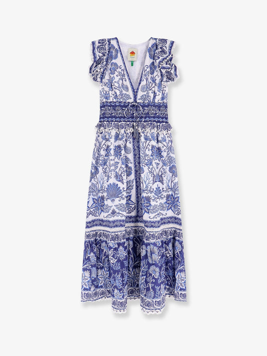 FARM RIO Shell Garden cotton long dress