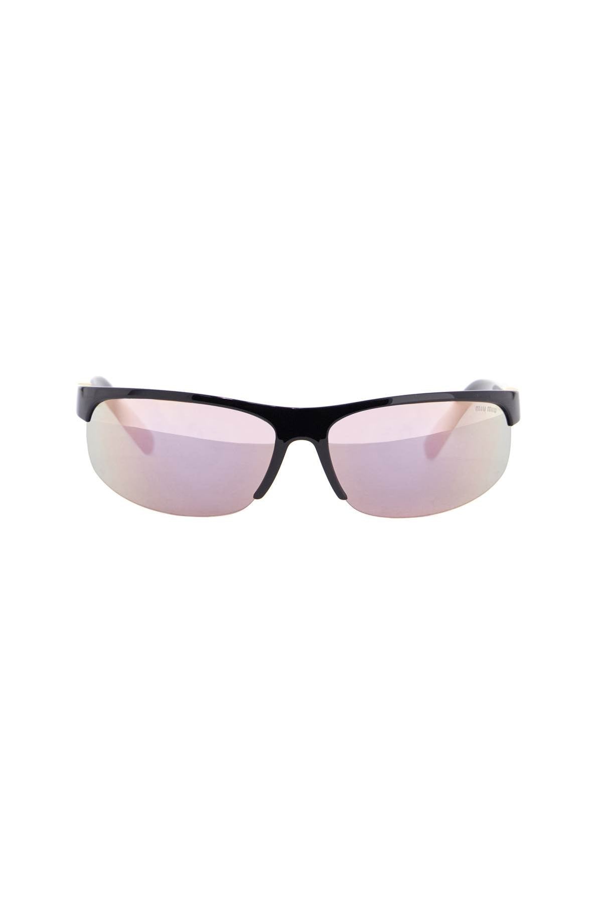 Miu Miu shiny black injected plastic sunglasses uv protection 0mu a02s