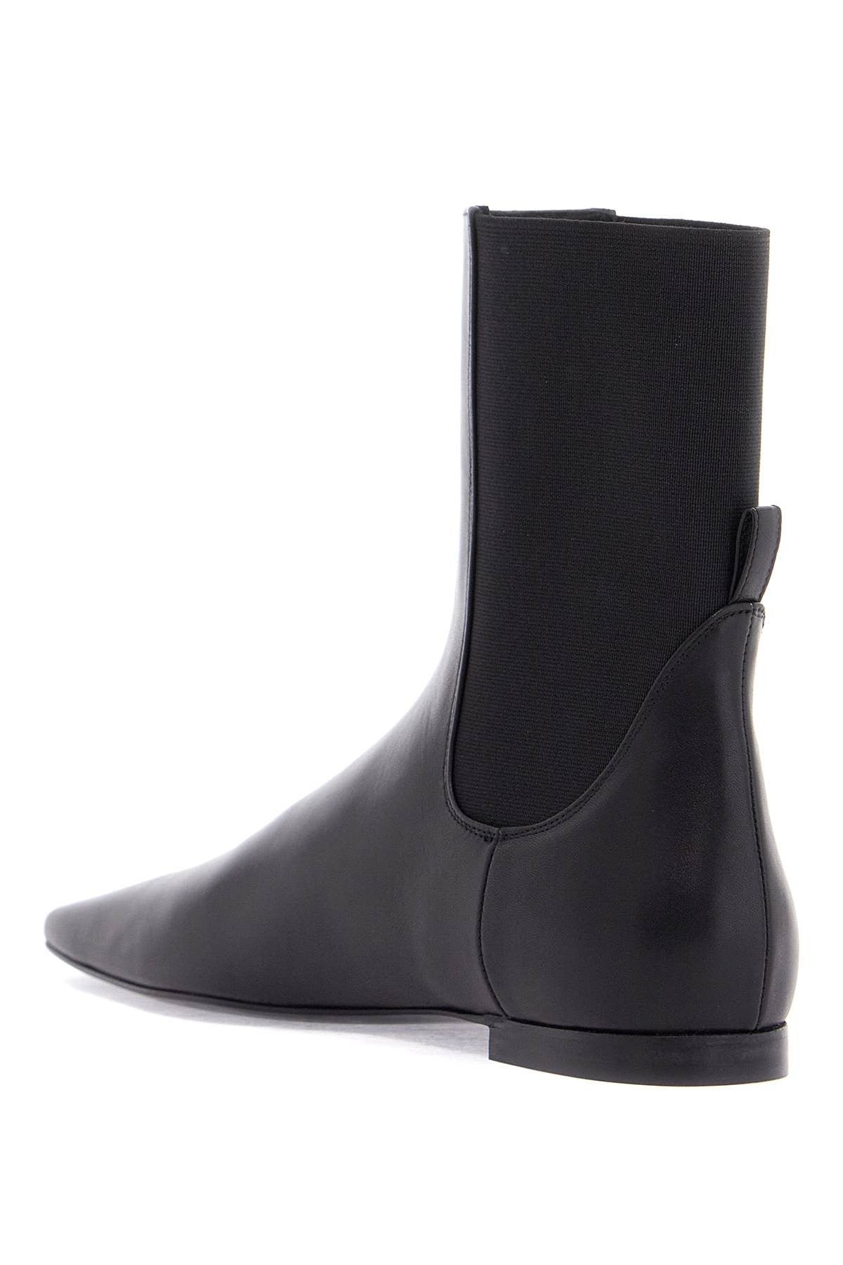 TOTEME shiny black leather chelsea boots with rubber sole