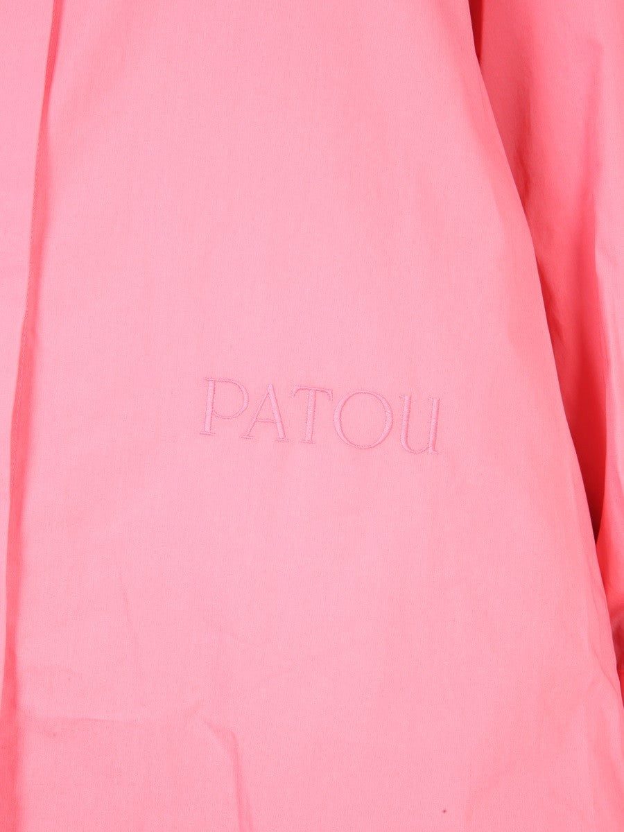 PATOU SHIRT DRESS WITH LOGO EMBROIDERY