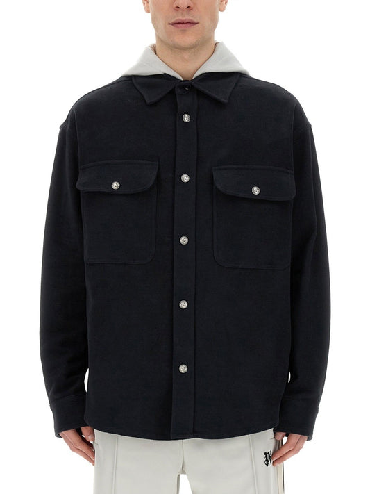 Palm Angels SHIRT-JACKET WITH MONOGRAM