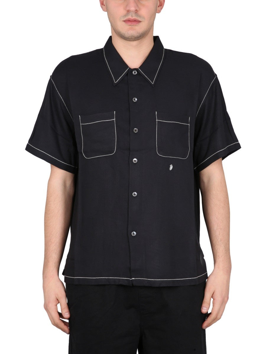 STUSSY SHIRT WITH CONTRAST STITCHING