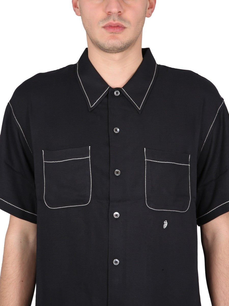 STUSSY SHIRT WITH CONTRAST STITCHING