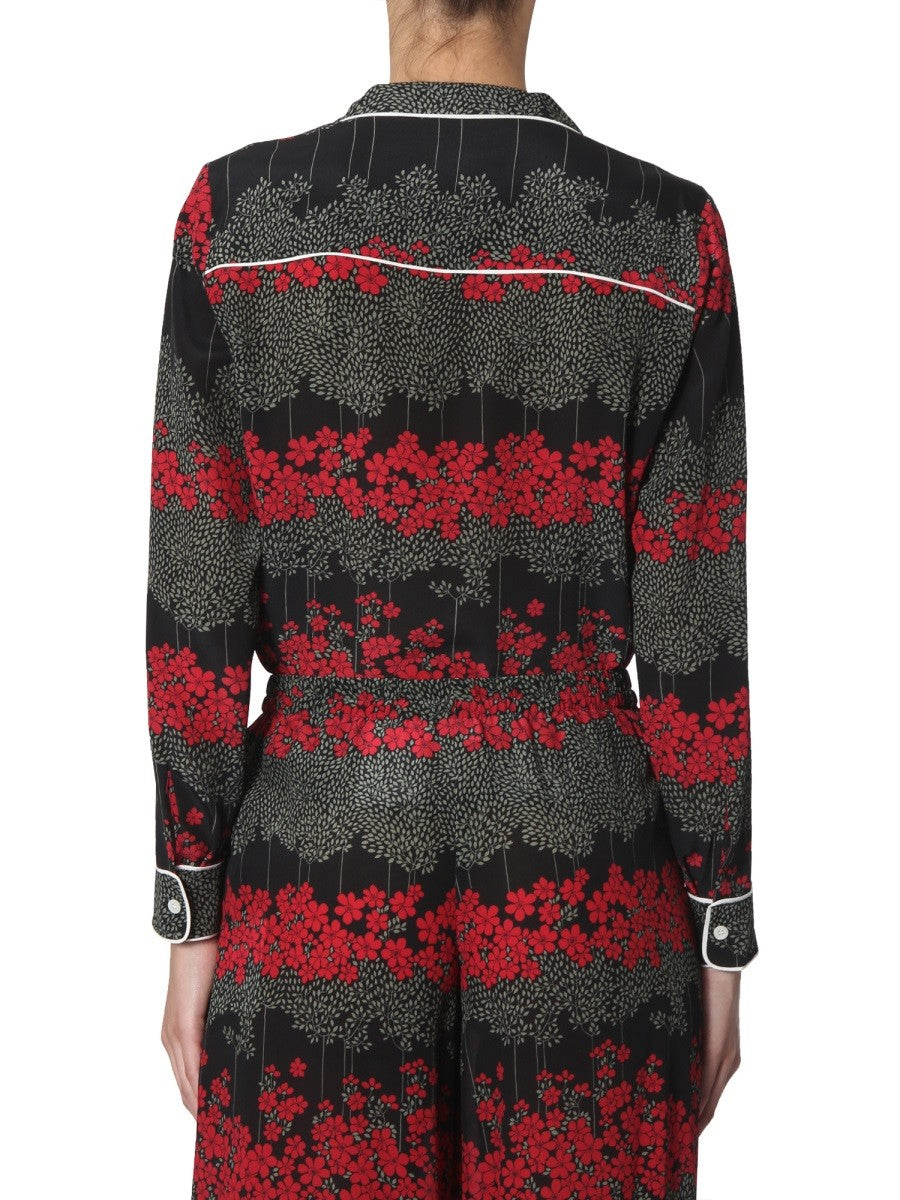 RED VALENTINO SHIRT WITH DREAMING PEONY PRINT