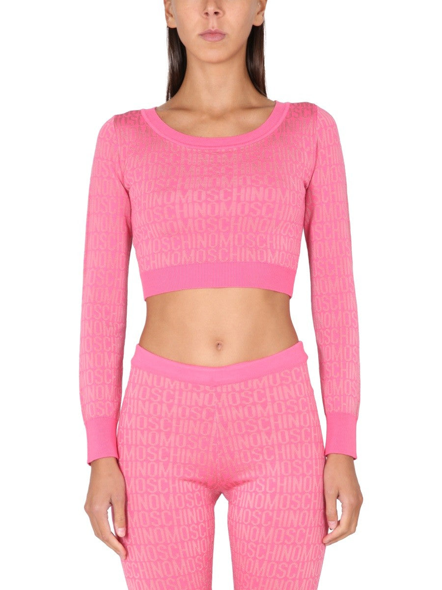 Moschino SHORT ALLOVER LOGO PULLOVER