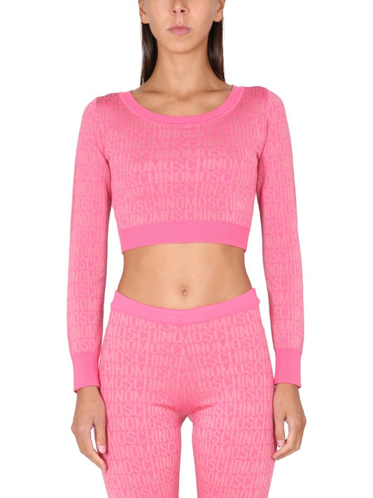Moschino SHORT ALLOVER LOGO PULLOVER