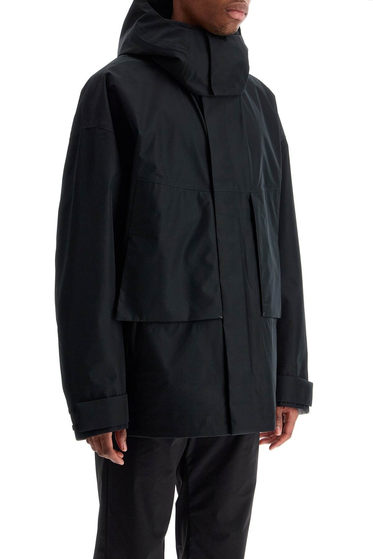 Herno Laminar short black waterproof jacket for men in polyester with hood