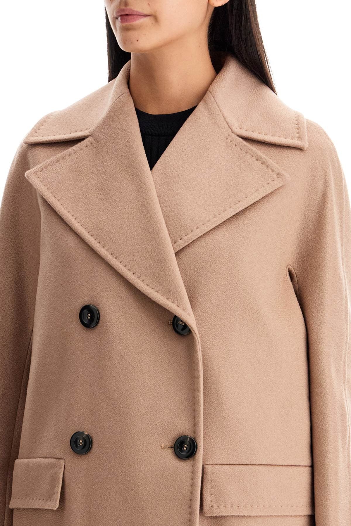 MAX MARA STUDIO short double-breasted cashmere coat