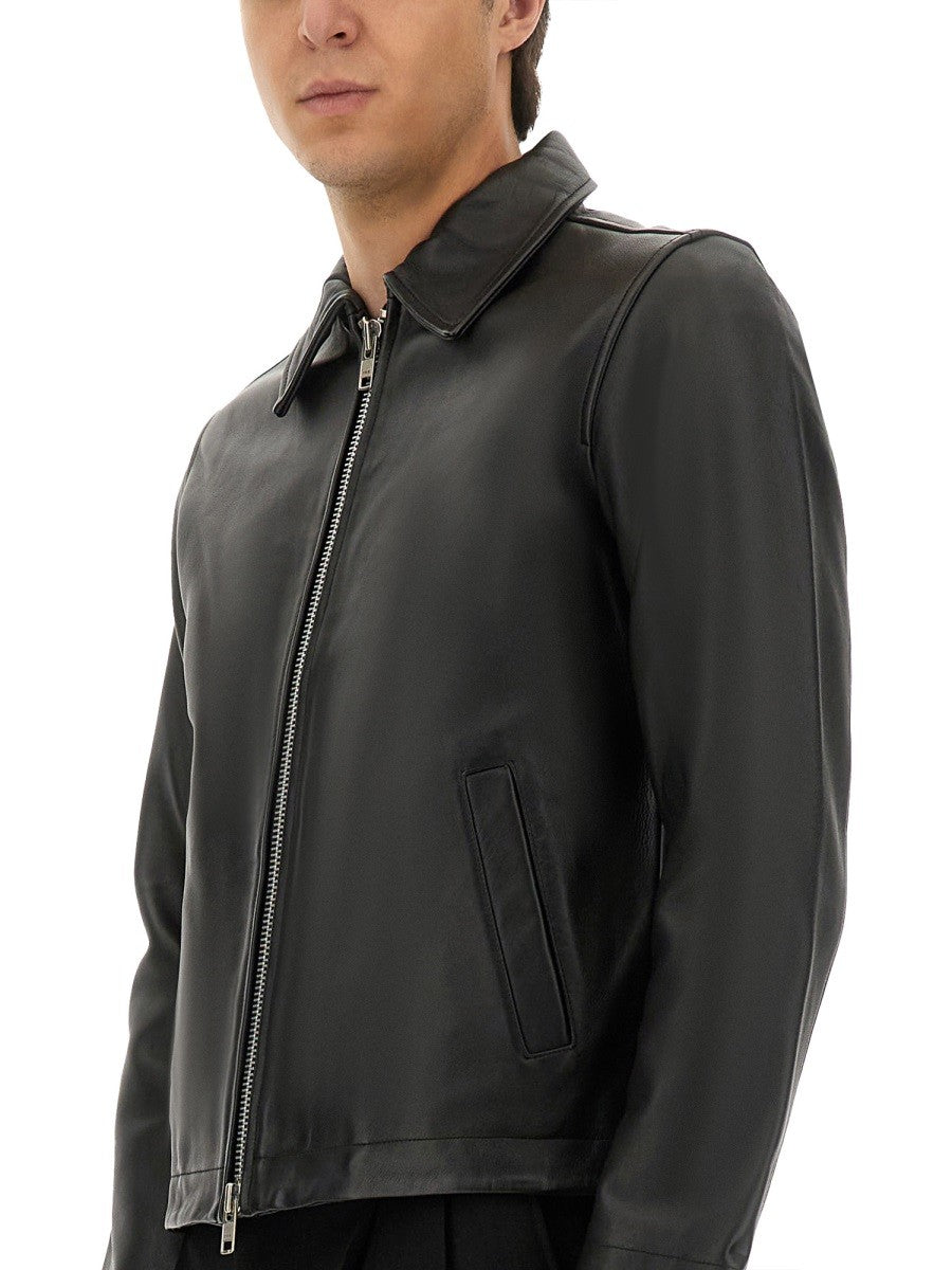 SUNFLOWER SHORT LEATHER JACKET