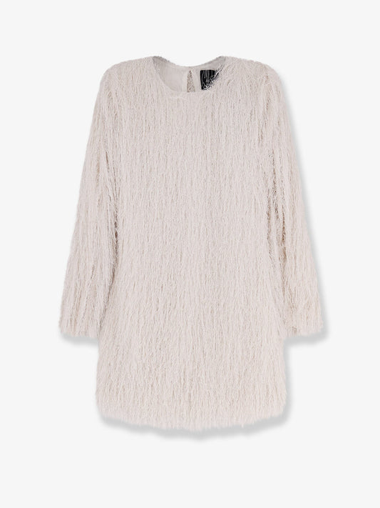 Actualee Short lurex dress with fringes
