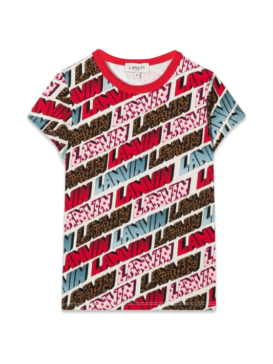 Lanvin SHORT SLEEVE ALLOVER LOGO T-SHIRT