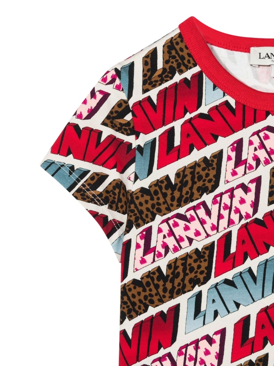 Lanvin SHORT SLEEVE ALLOVER LOGO T-SHIRT