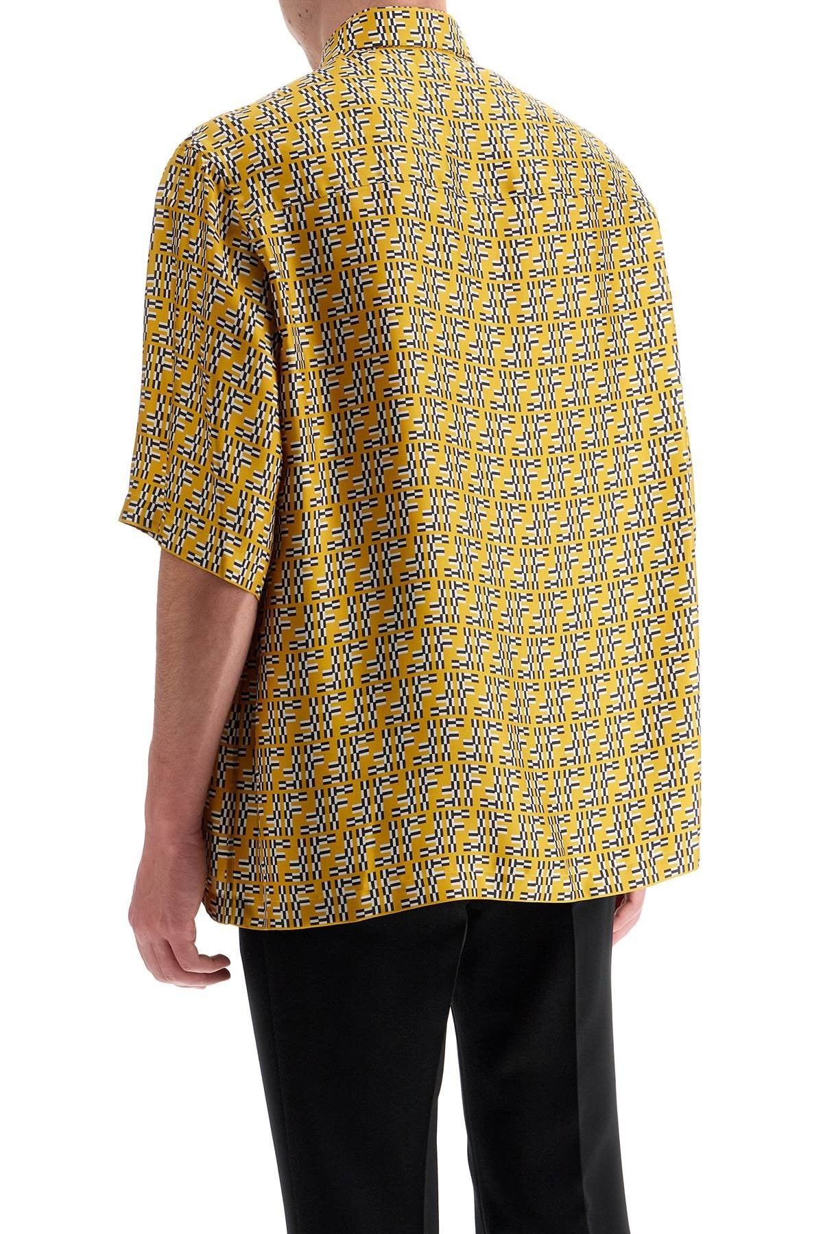 Fendi short sleeve silk shirt  ff labyrinth short sleeve