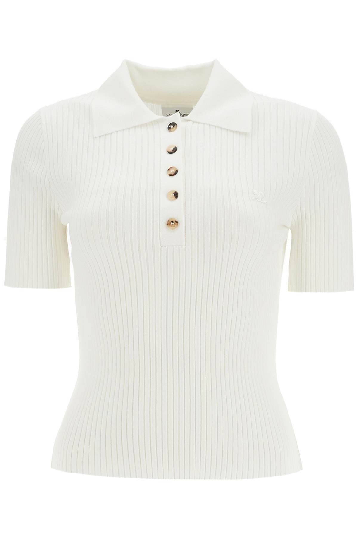 COURREGES short-sleeved ribbed polo