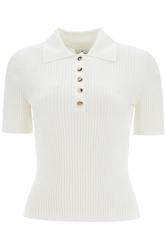 COURREGES short-sleeved ribbed polo