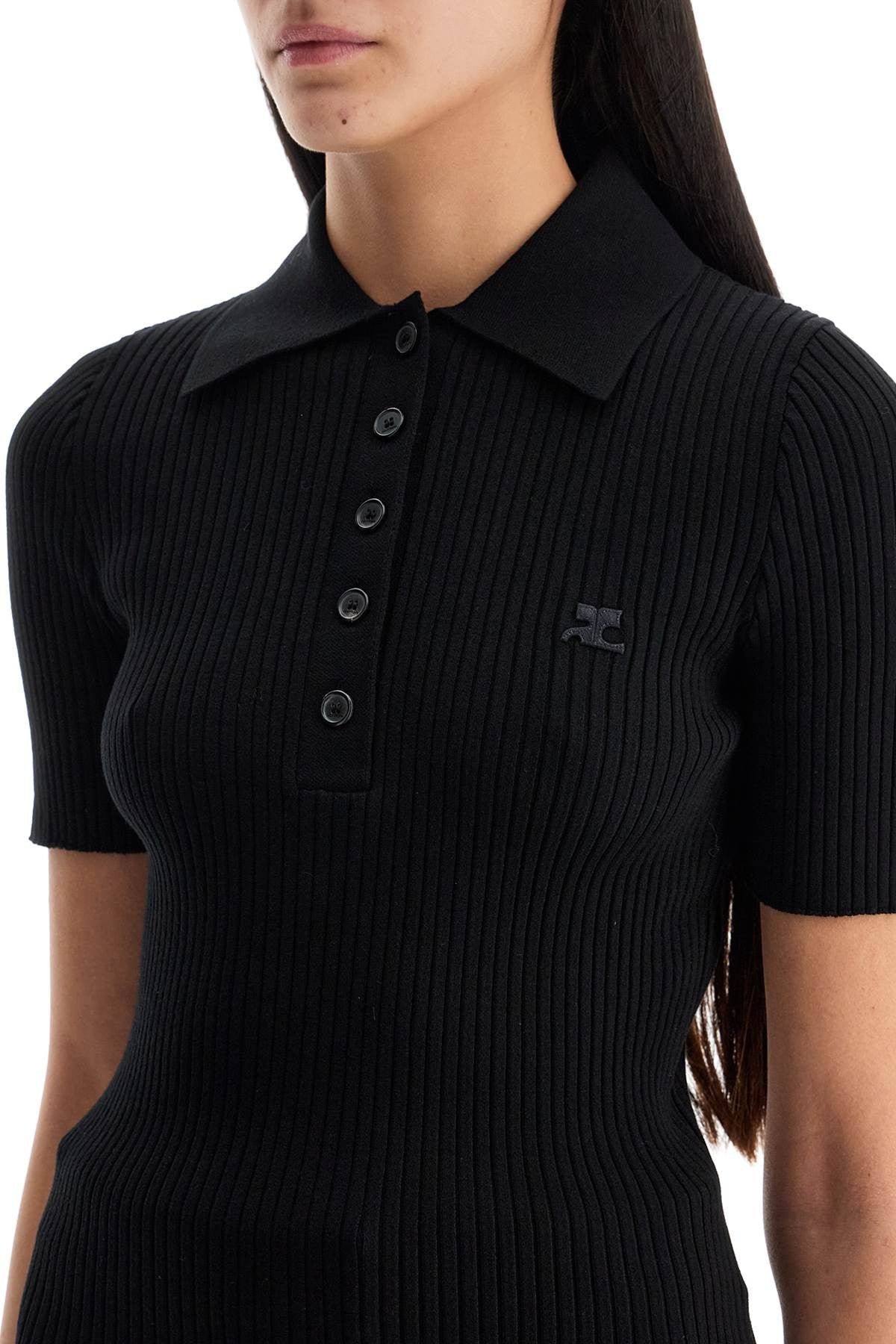 COURREGES short-sleeved ribbed polo