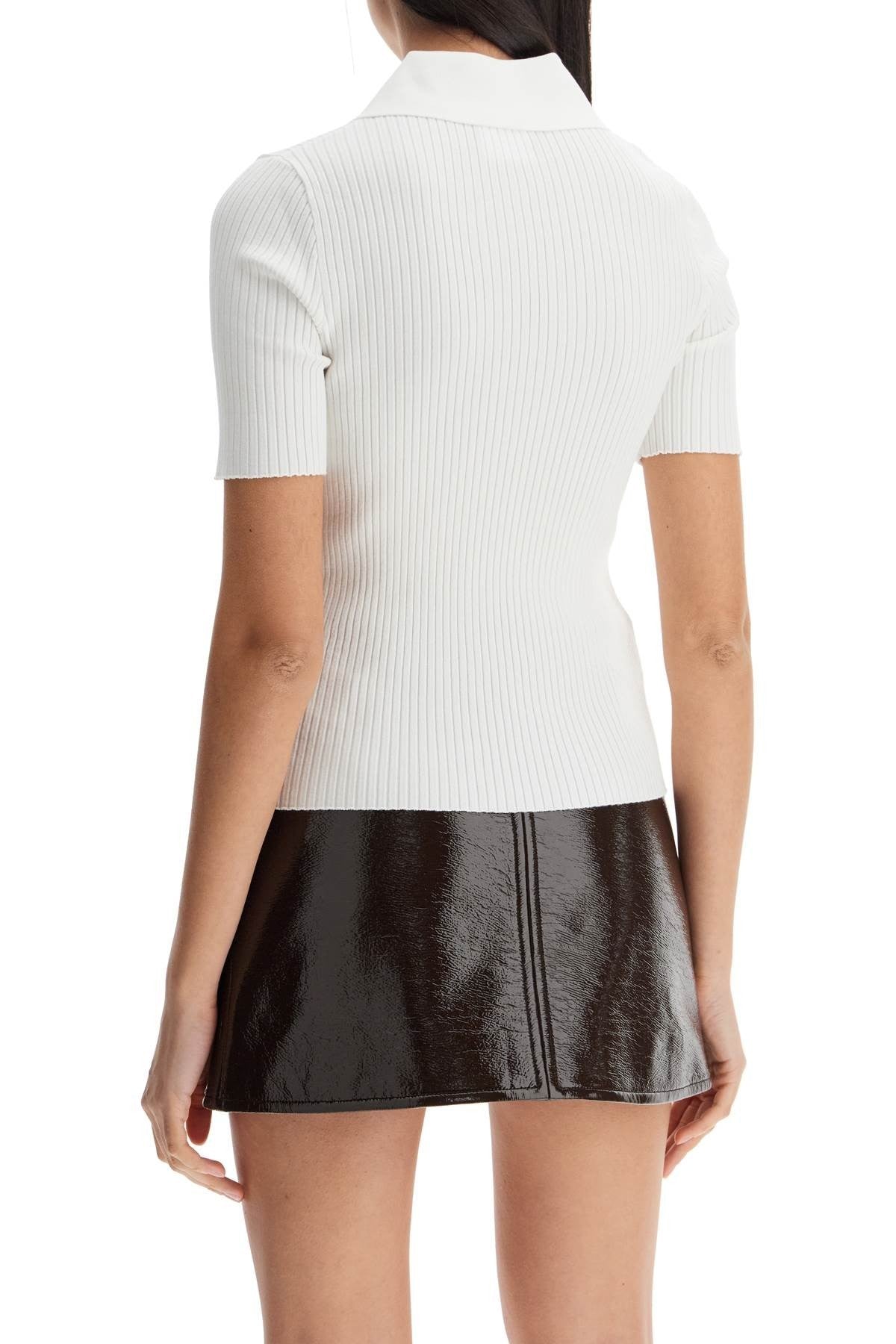 COURREGES short-sleeved ribbed polo