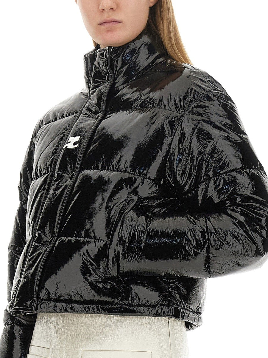 COURREGES SHORT VINYL DOWN JACKET