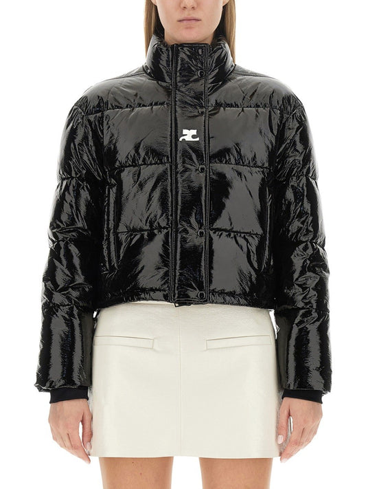 COURREGES SHORT VINYL DOWN JACKET