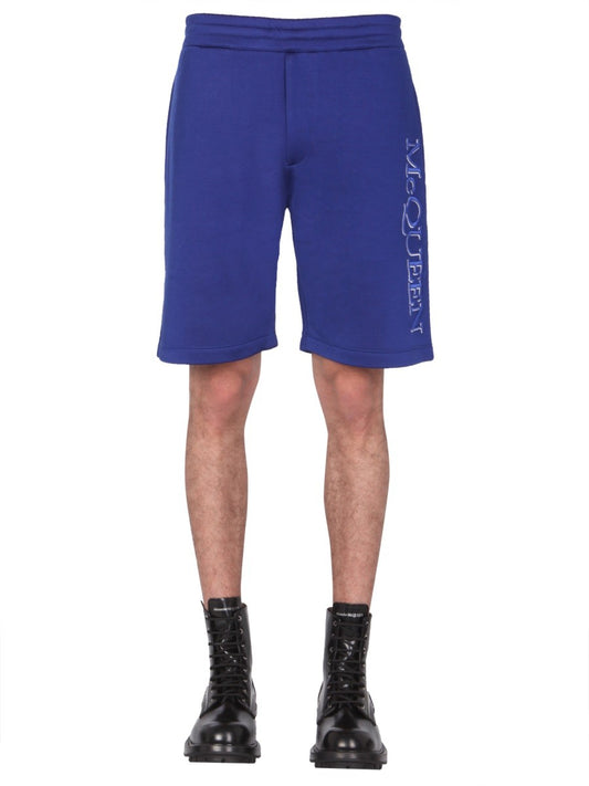 Alexander Mcqueen SHORTS WITH EMBROIDERED LOGO