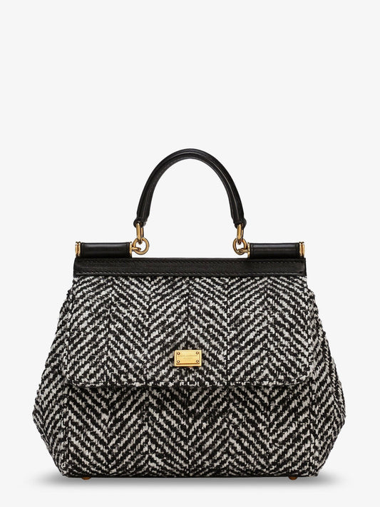 Dolce & Gabbana Sicily Medium chevron fabric shoulder bag