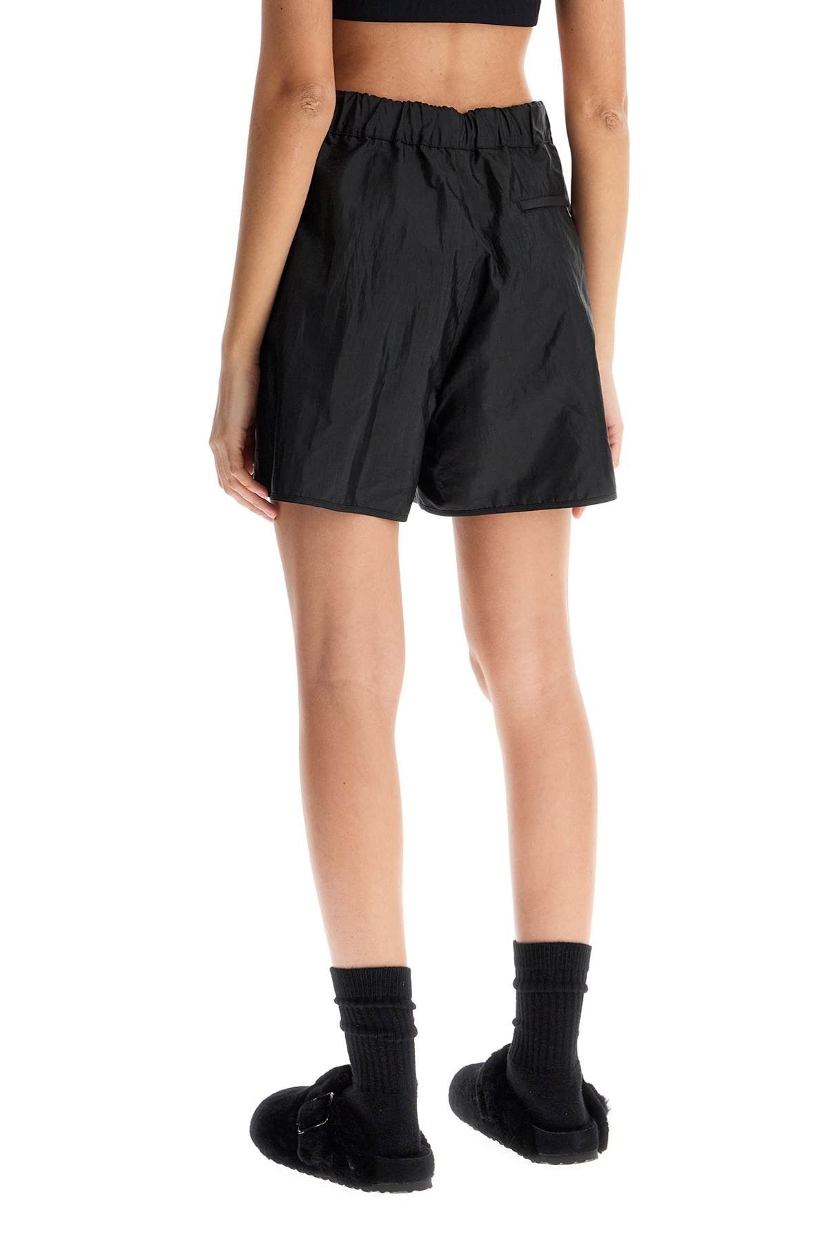 JIL SANDER silk and nylon shorts with belt in a