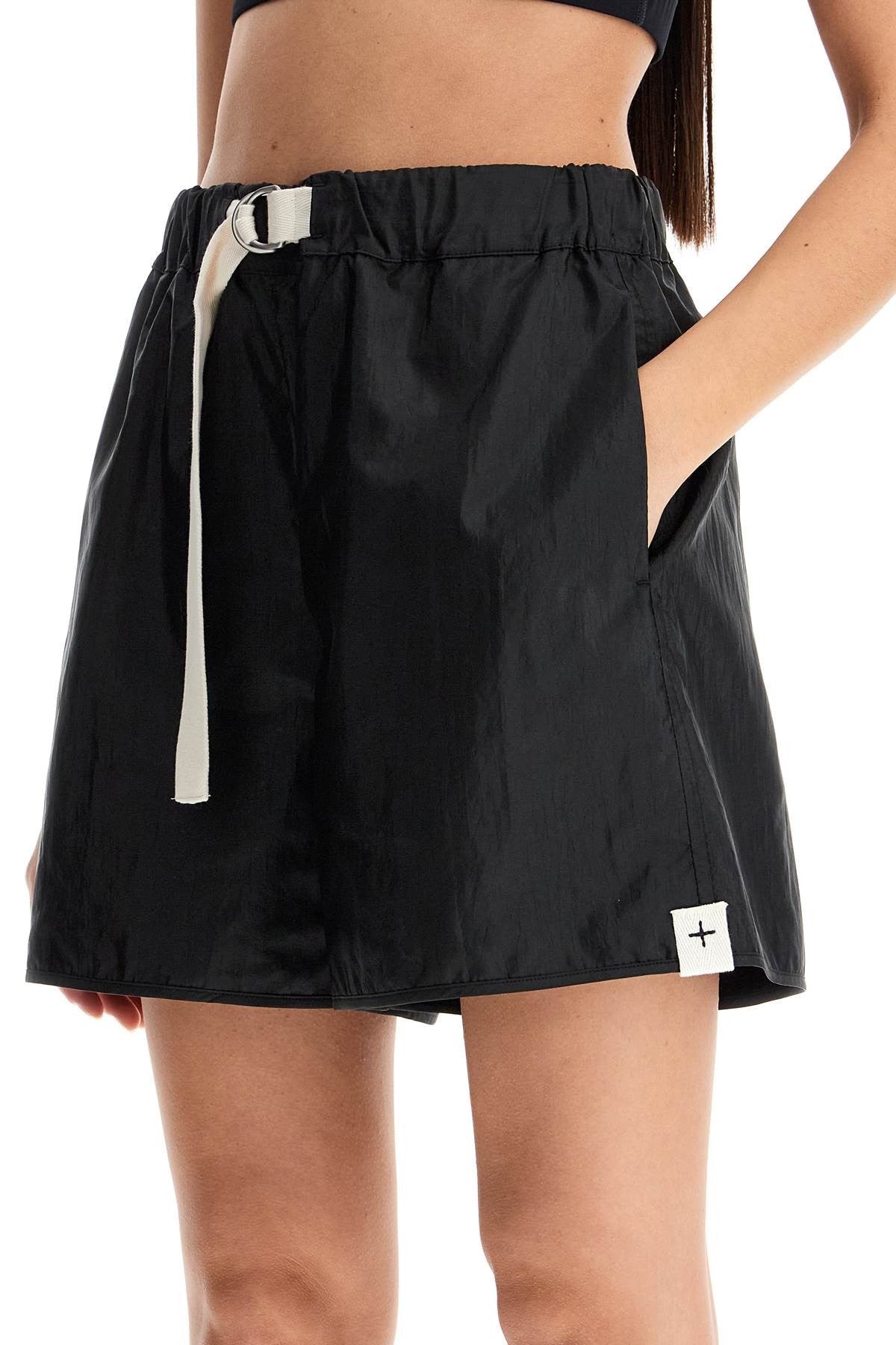 JIL SANDER silk and nylon shorts with belt in a