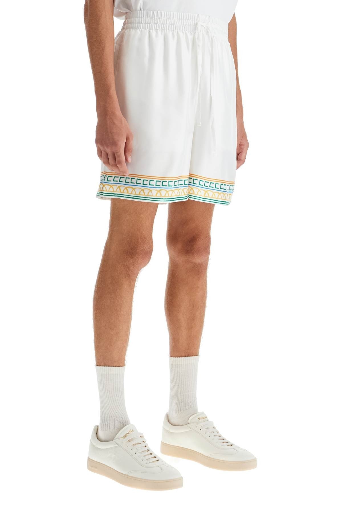 CASABLANCA silk bermuda shorts 'crayon temple