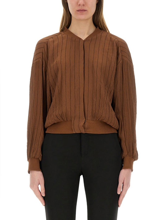 ALYSI SILK BOMBER JACKET