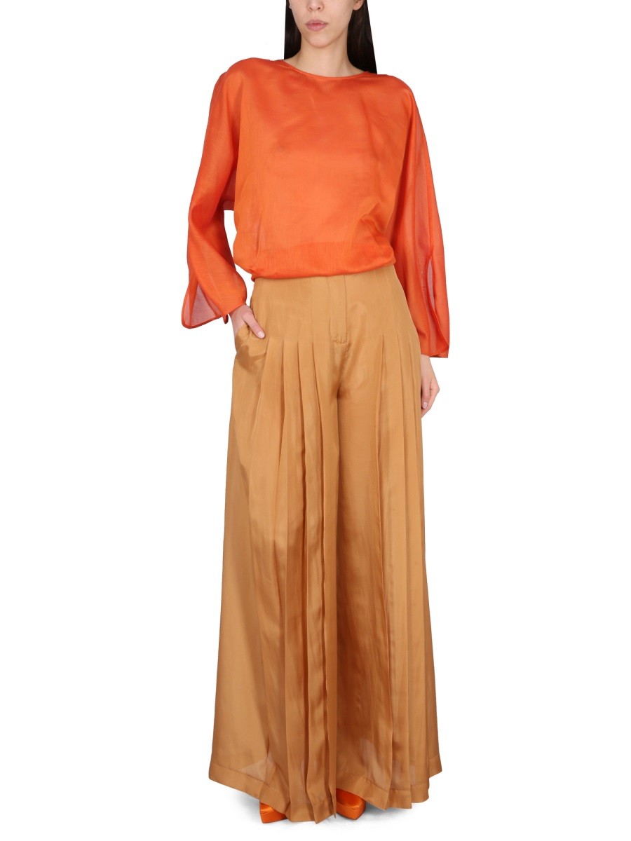 alberta ferretti SILK PANTS