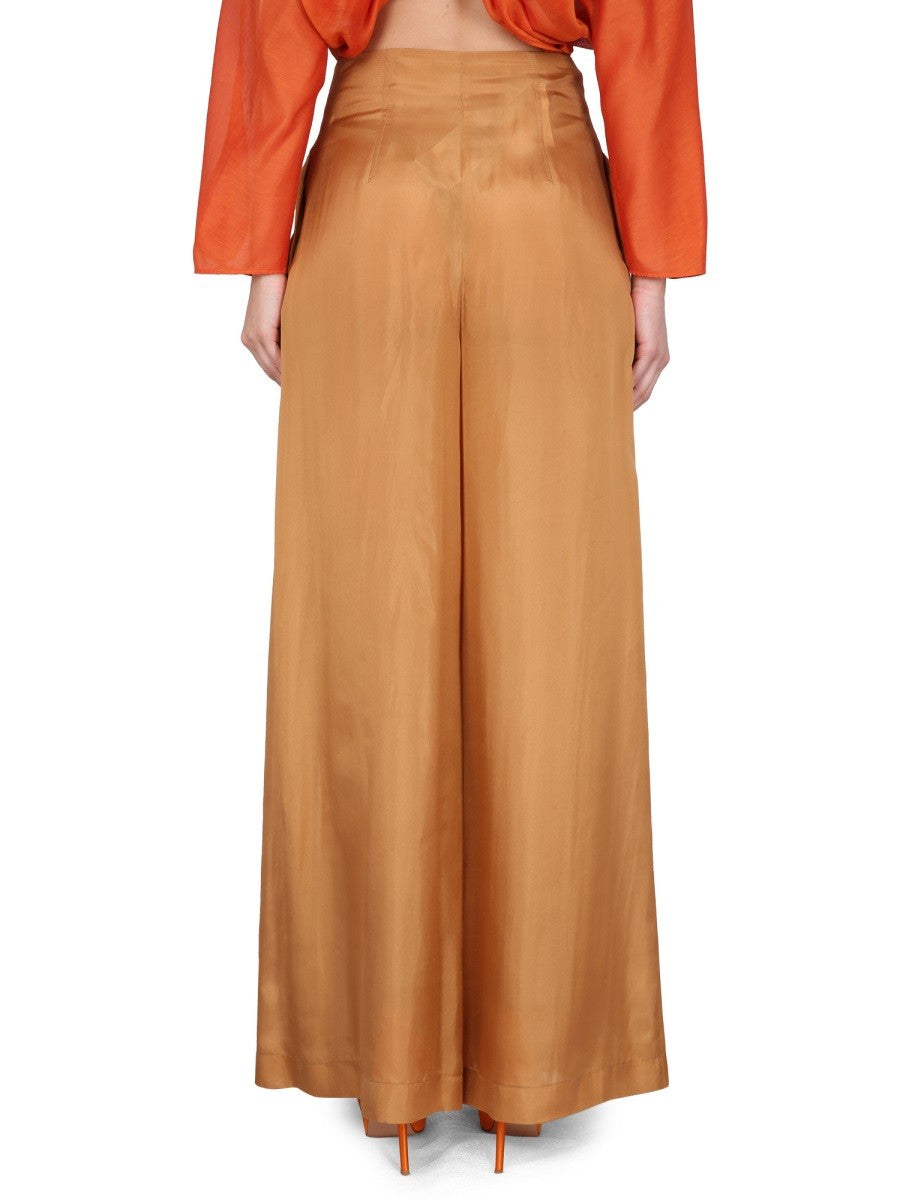 alberta ferretti SILK PANTS