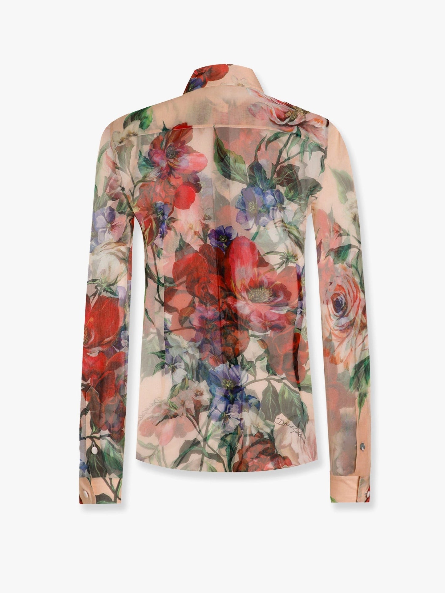 DOLCE e GABBANA Silk shirt with iconic floral motif